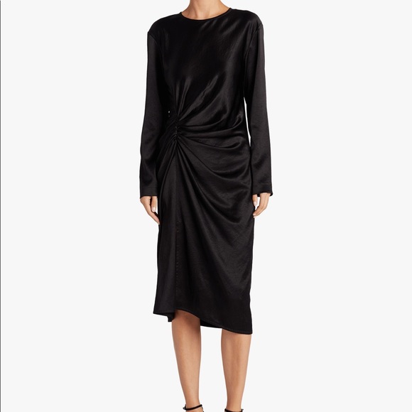 Helmut Lang crinkle midi dress